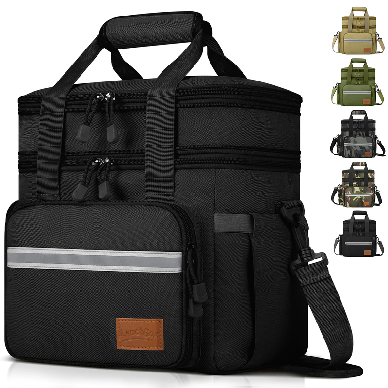 Expandable 24L Insulated Lunch Bag, Leakproof Cooler Tote for Work & Picnic0