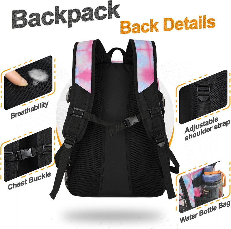 Soccer Basketball Backpack w/ Ball & Shoe Compartment Sports Travel Bag4