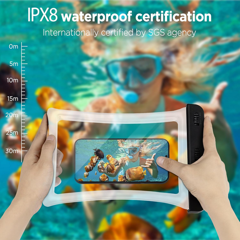 Floatable Phone Pouch 2 Pack Waterproof IPX8 Travel Beach Bag4
