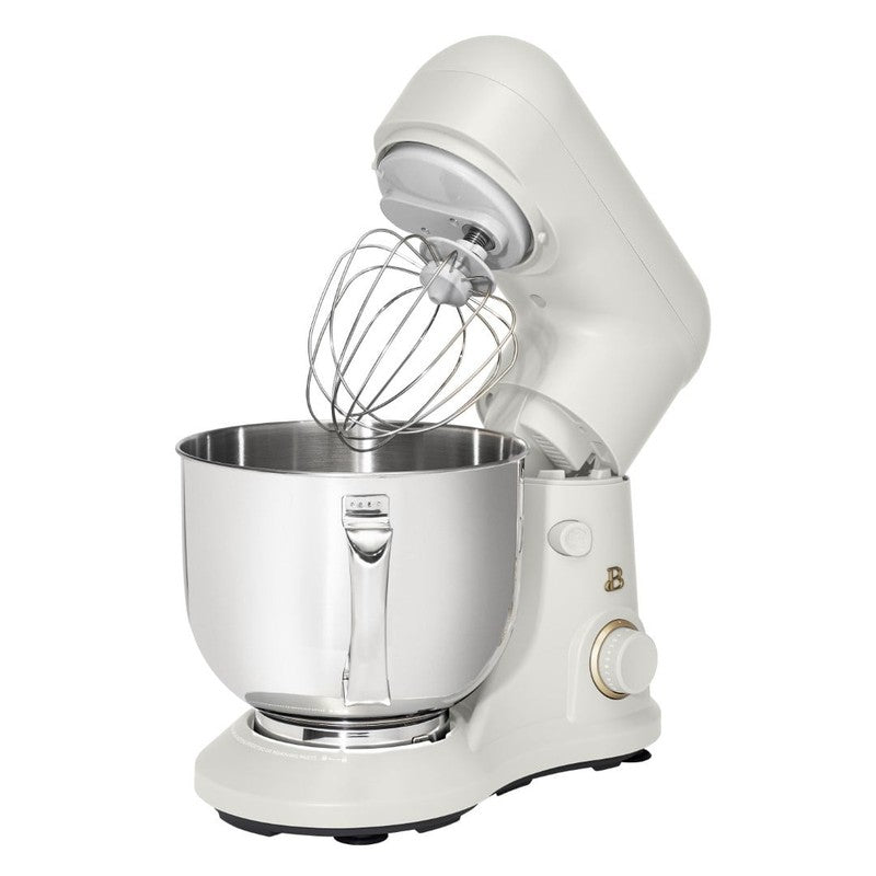 Beautiful 5.3 QT Stand Mixer w/ Flat Beater, Dough Hook by Drew Barrymore White10