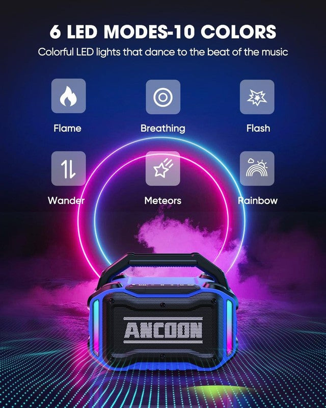 80W Bluetooth Speaker, Loud Bass, IPX6 Waterproof, 20H Playtime, TWS, Blue5