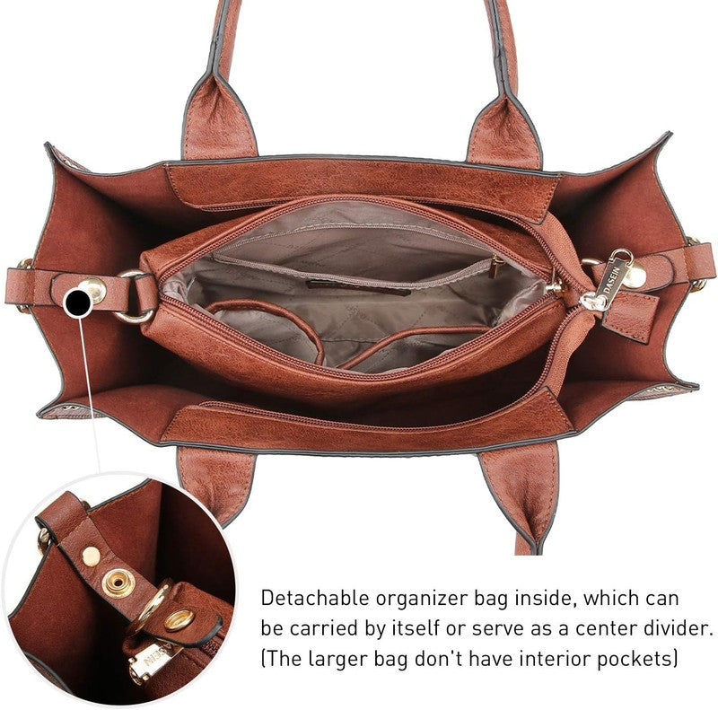 3Pc Women’s Handbag Set Tote Satchel Shoulder Top Handle Purse Wallet4