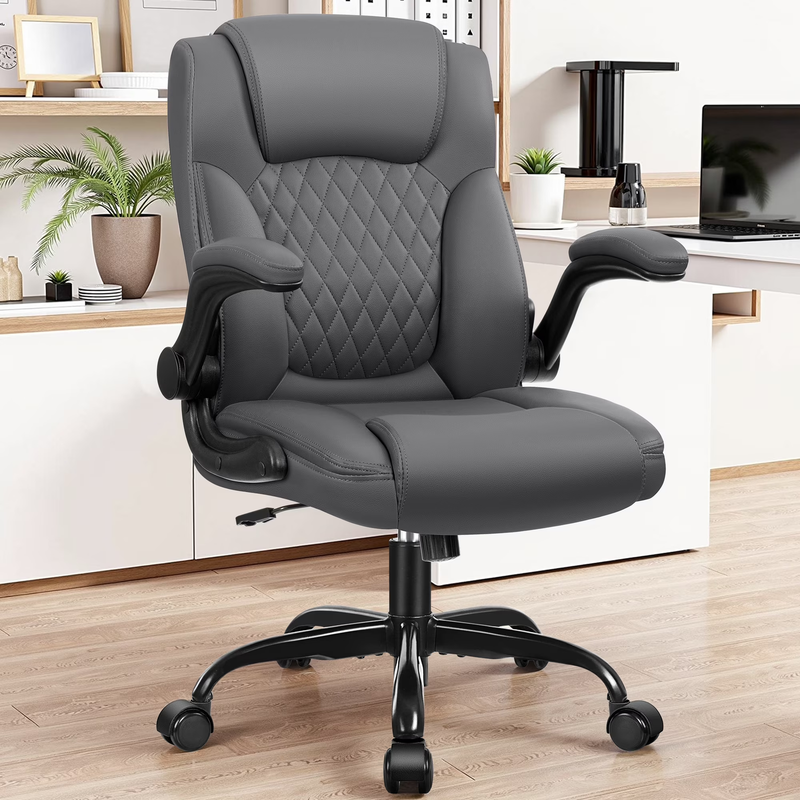 Ergonomic Leather Computer Office Chair 400LB Capacity Dark Gray6