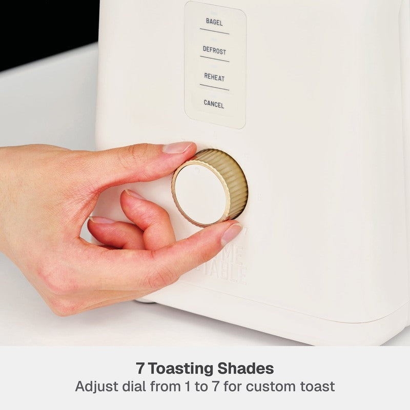 2 Slice Toaster Extra Wide Slots Slide Out Removable Crumb Tray Sand White4