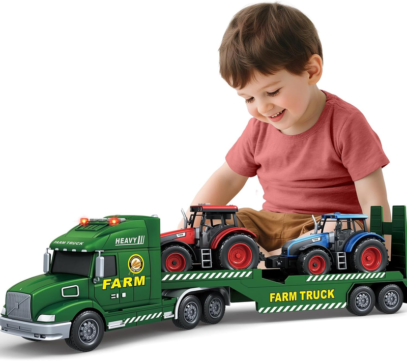 Toddler Boy Toys, Extra Large Farm Truck with Tractors, 3 in 1 Vehicle Car Truck7