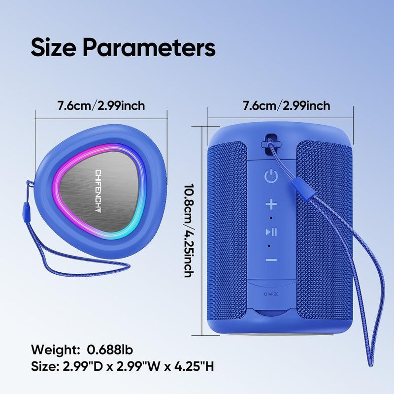 Portable Bluetooth Speaker with Lights, IPX5, All Day Playtime, TWS, Outdoor6