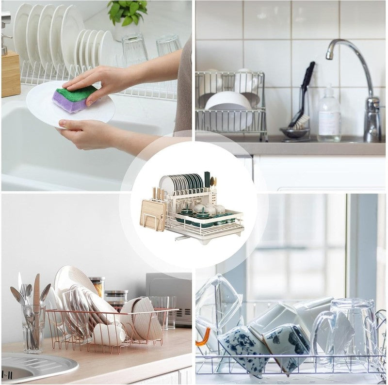 Dish Drying Rack- Space-Saving Dish Rack, Dish Racks for Kitchen Counter, Stainl1