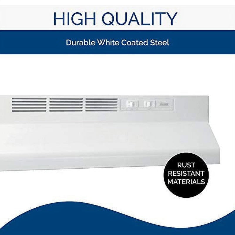 30W In. Ventless under Cabinet Range Hood, White4
