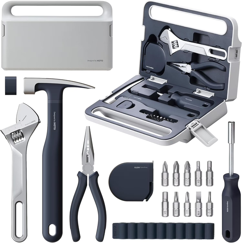 Household Hand Tool Set DIY Home Repair Kit w/ Hammer Screwdriver Tool Box10