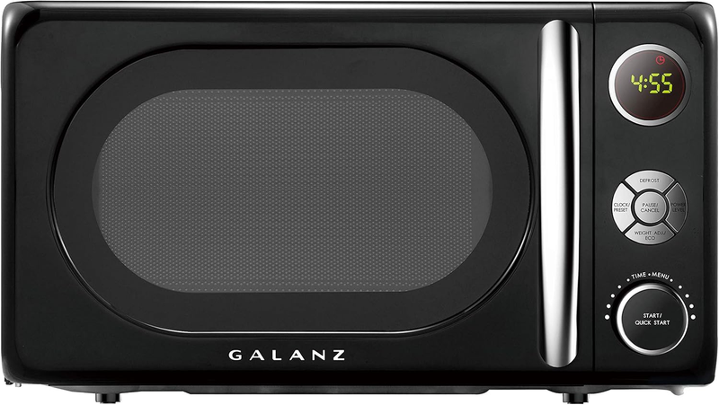 0.7 Cu Ft Retro Microwave Oven LED Pull Handle Child Lock Black9