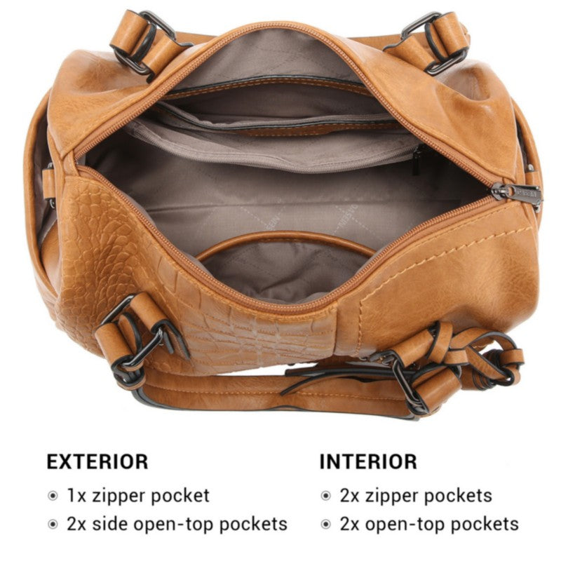 Women Soft Vegan Leather Barrel Bags Large Top Handle Totes Satchel Handbags Sho2