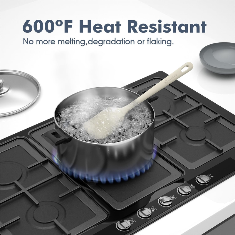 5 Piece Silicone Spatula Set Heat Resistant 600°F Nonstick Cookware5