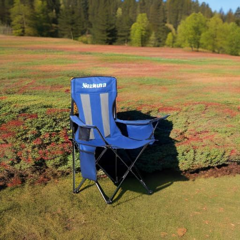2 Pack Camping Chairs Folding Portable Cooler Bag Mesh Backrest Blue1