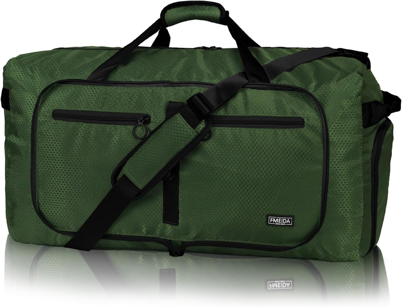 65L Travel Duffel Bag Foldable w/ Shoe Compartment Water Resistant Gray9