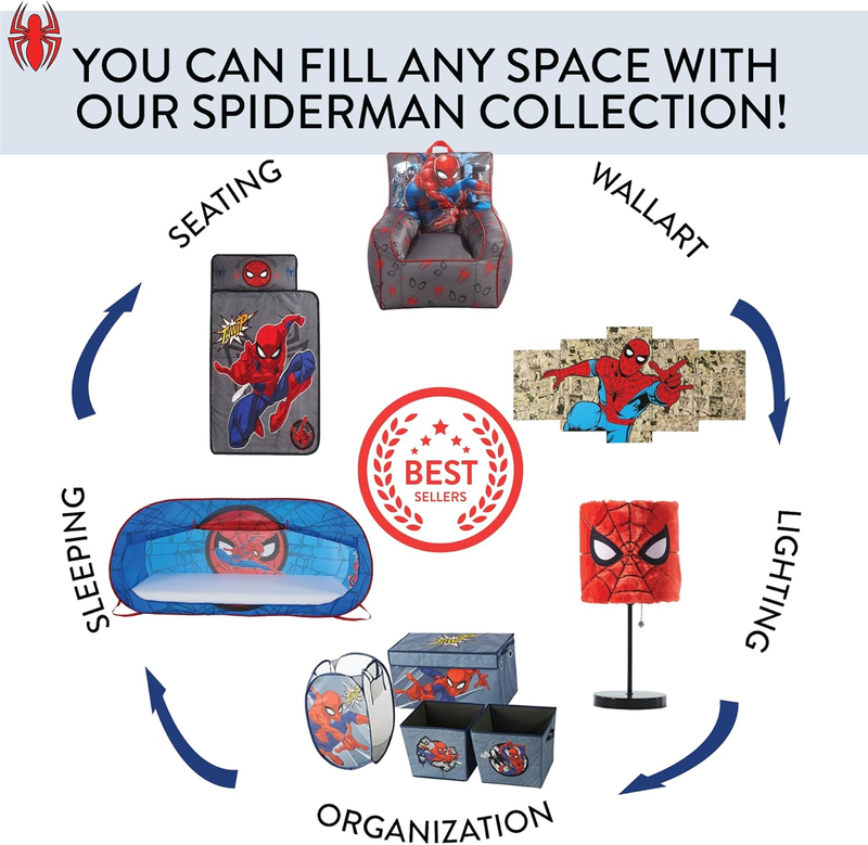 Spider-Man 3-Piece Toy Storage Baskets Nesting Fabric Multi-Size w/ Handles5