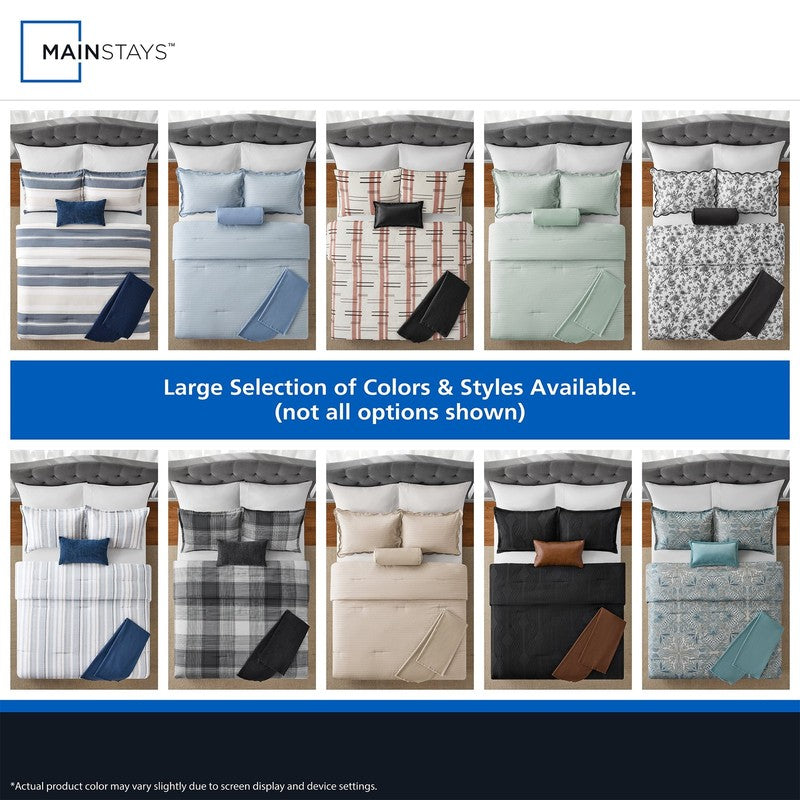 4Pc Scallop Pick Stitch Comforter Set Twin Twin XL Blue9