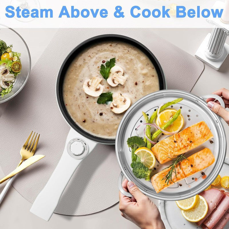 Electric Hot Pot 1.5L Steamer Non Stick Sauté Pan Noodle Cooker Power Control2