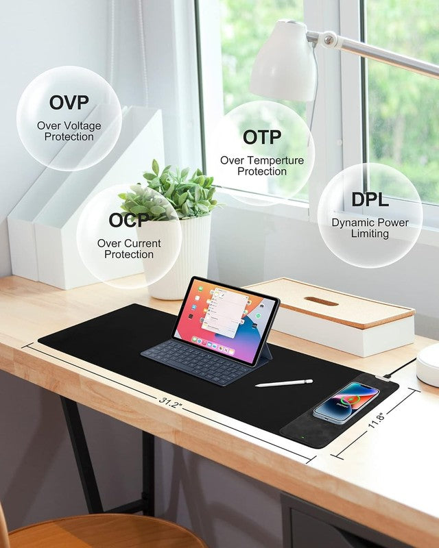 Wireless Charging Mouse Pad, Large Gaming Desk Mat with Non-Slip Base1