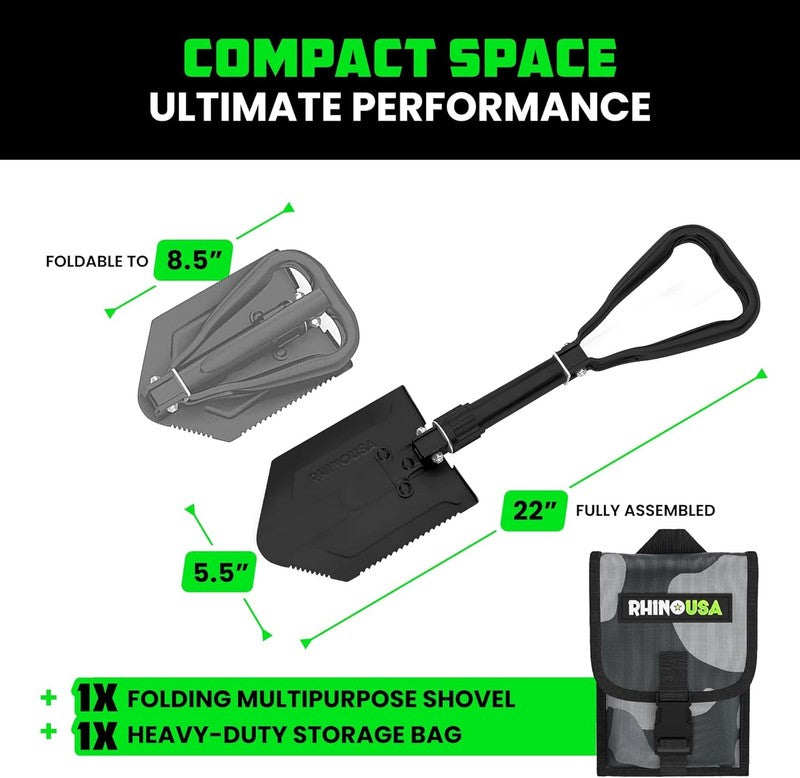 Folding Survival Shovel with Pick Heavy Duty Camping Entrenching Tool4