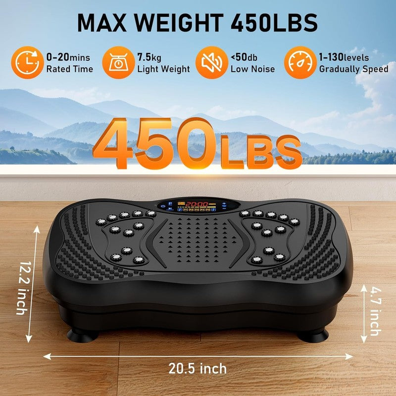 Vibration Plate Exercise Machine, 130 Levels Full Body Workout Vibrating Plate f6