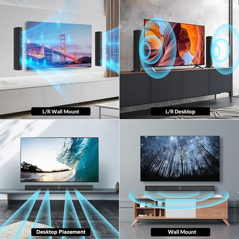 2 in 1 Bluetooth Sound Bar for TV ARC OPT AUX 3 EQ Modes Detachable Speaker2