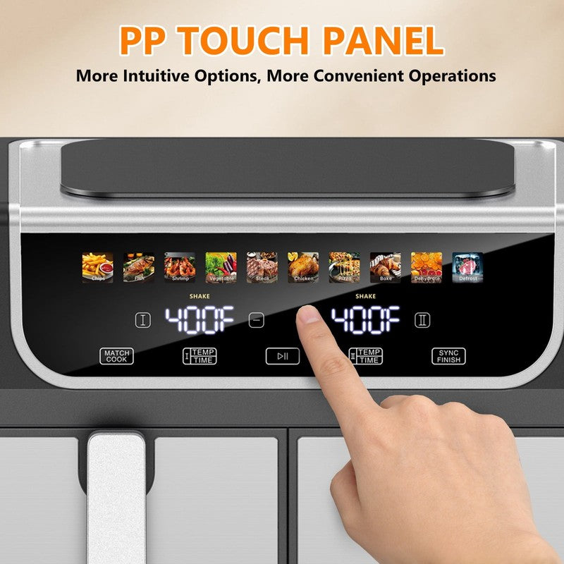 Dual Basket Air Fryer Oven, Digital Control, Clear-View Window, Versatile Air Fr3