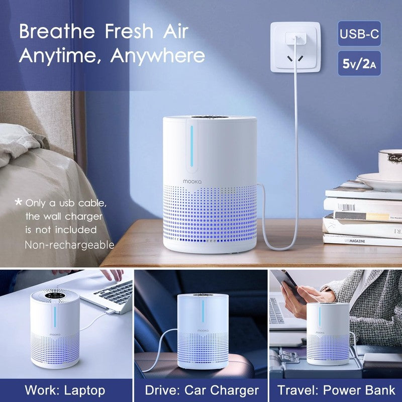 Air Purifier M01 Portable H13 HEPA 430 SqFt USB for Smoke Pets Car RV1