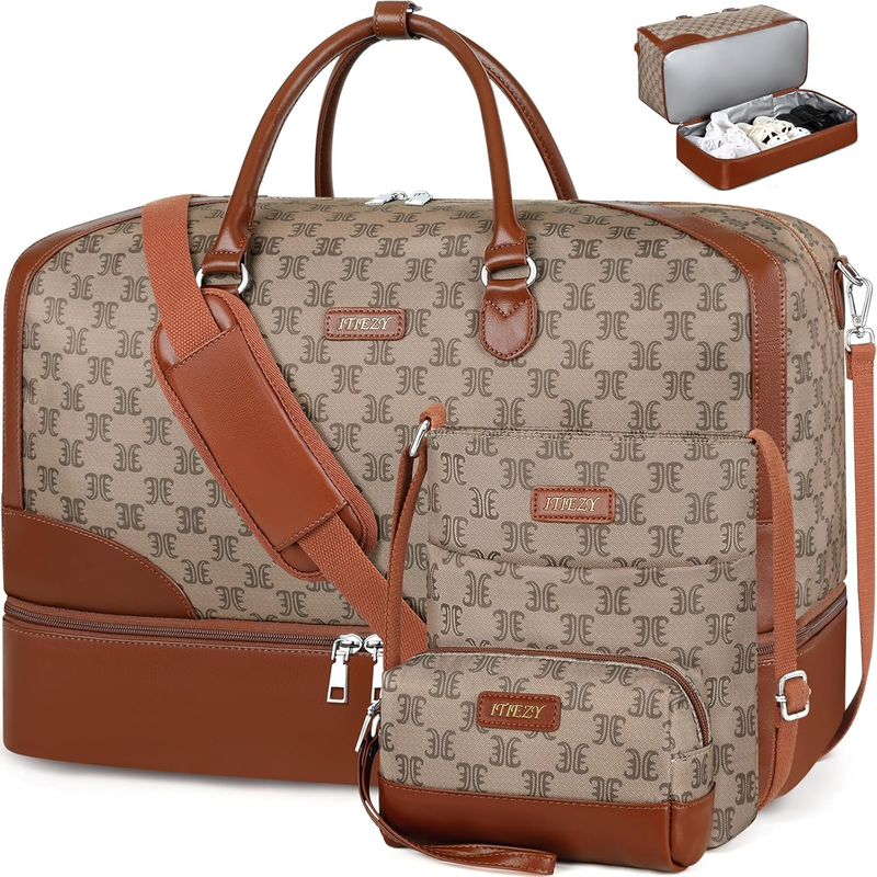 Women’s Weekender Travel Duffel Bag Carry On w/ Shoe Compartment Large Nylon10
