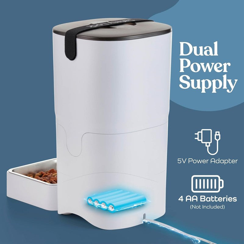 Smart Automatic Cat Feeder, 6L Food with LCD Display for Easy Setup (White)4