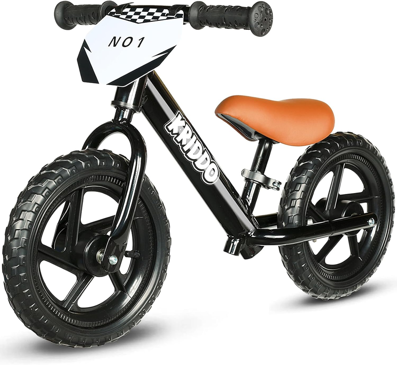 Toddler Balance Bike 12 Inch 2-5 Years Push Bike Custom Plate Black Kids11