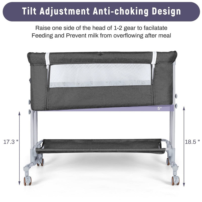 Baby Bassinet Bedside Sleeper Bassinet for 0 5 Months Baby Unisex (Dark Gray)1