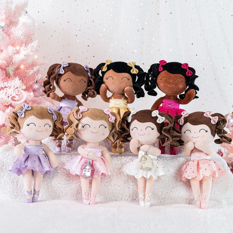 13" Plush Ballerina Doll for Baby Girls – Soft Toy with Gift Box, Pink3