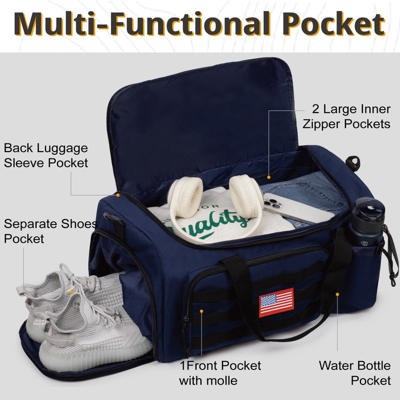 2 In 1 Gym Duffle Bag 60L Convertible Travel Bag Shoes Compartment Luggage4