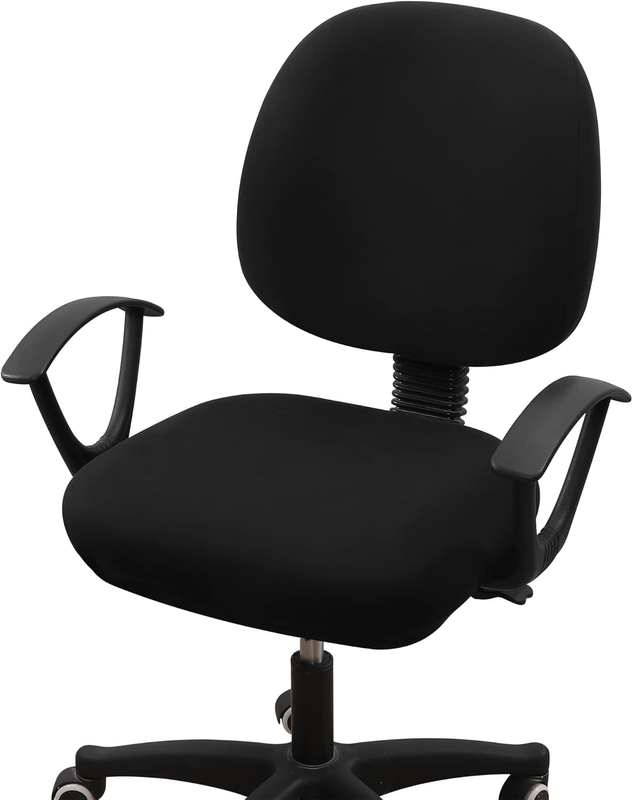 Universal Stretch Chair Covers for Office   Washable Black Slipcovers9