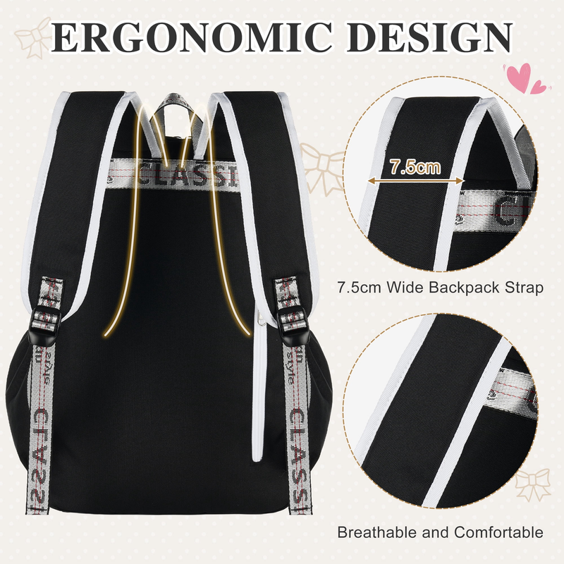 School Backpack for Teens Middle School Bookbag Students Lightweight Durable Cas4