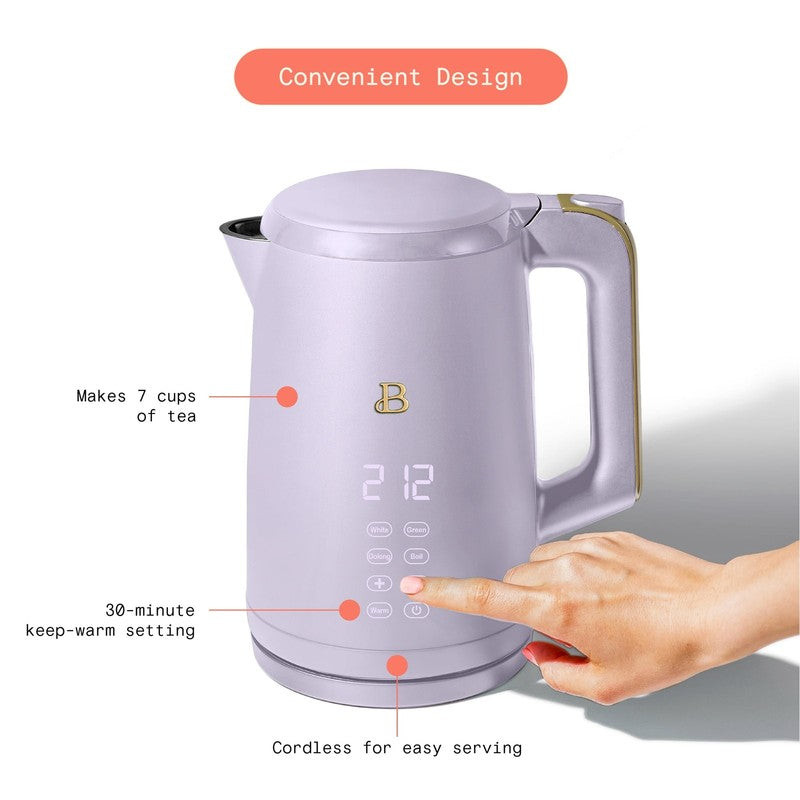 1.7L Electric Kettle 1500W Lavender by Drew Barrymore, One-Touch4