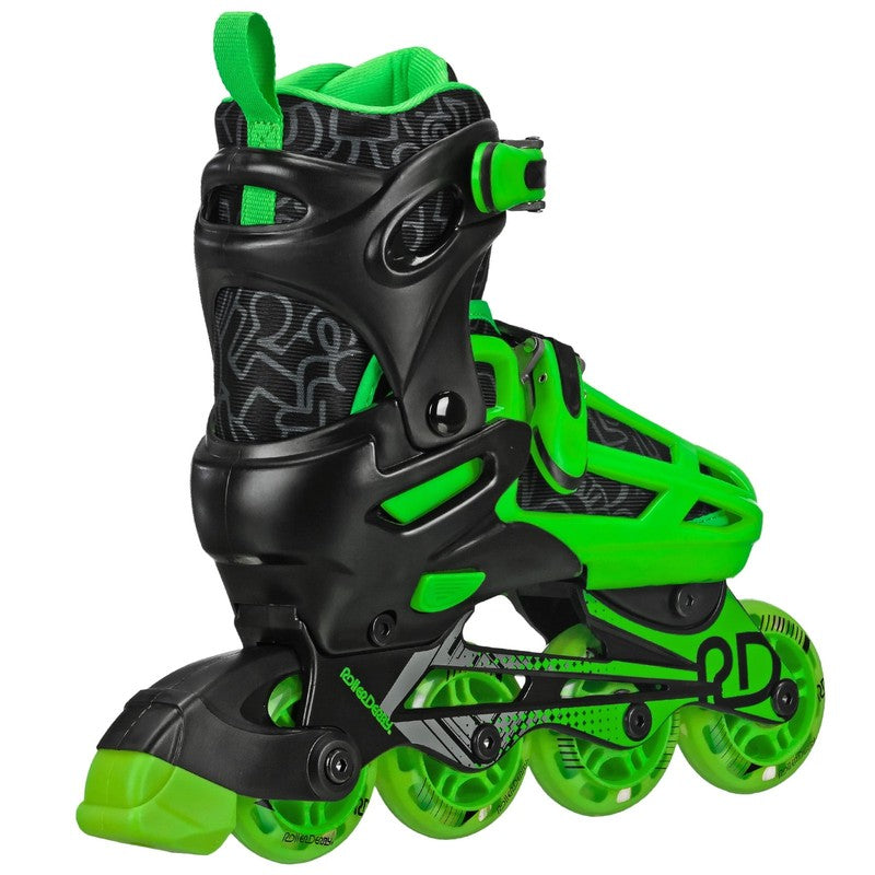 Boys 2-In-1 Roller/Inline Skates Black/Green, Size 3-62