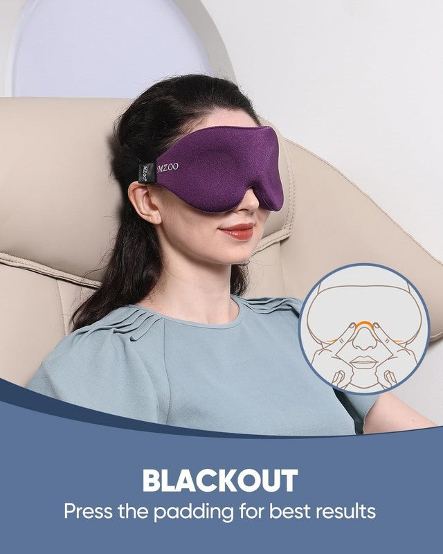 Luxury 3D Sleep Mask Side Sleepers, Zero Pressure, Light Blocking Purple3