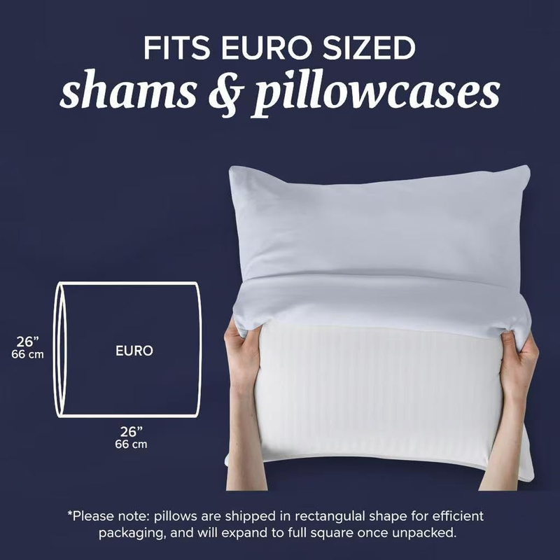 Beckham Euro Throw Pillows Set of 2 26x26 Down Alternative Inserts1