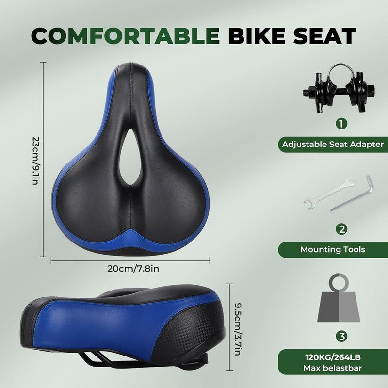 Memory Foam Bike Seat Cushion Men Women Waterproof Wide Saddle Universal Fit2