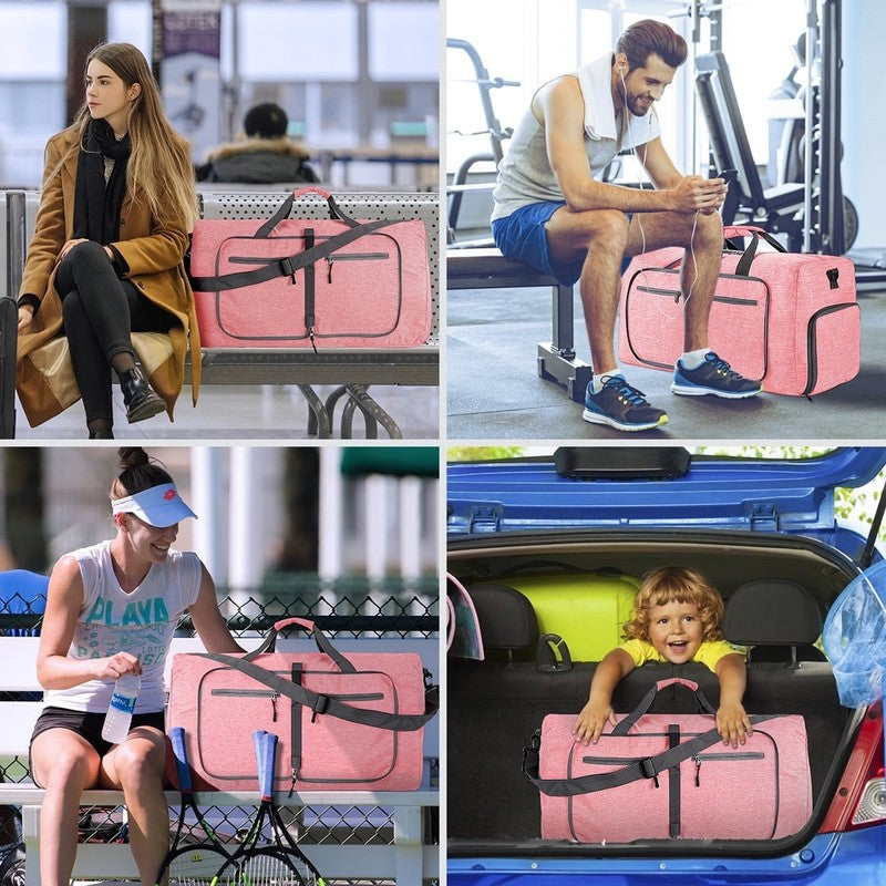 28" Large Travel Duffle Bag for Men, 80L Foldable Travel Duffel Bag with Shoes C4