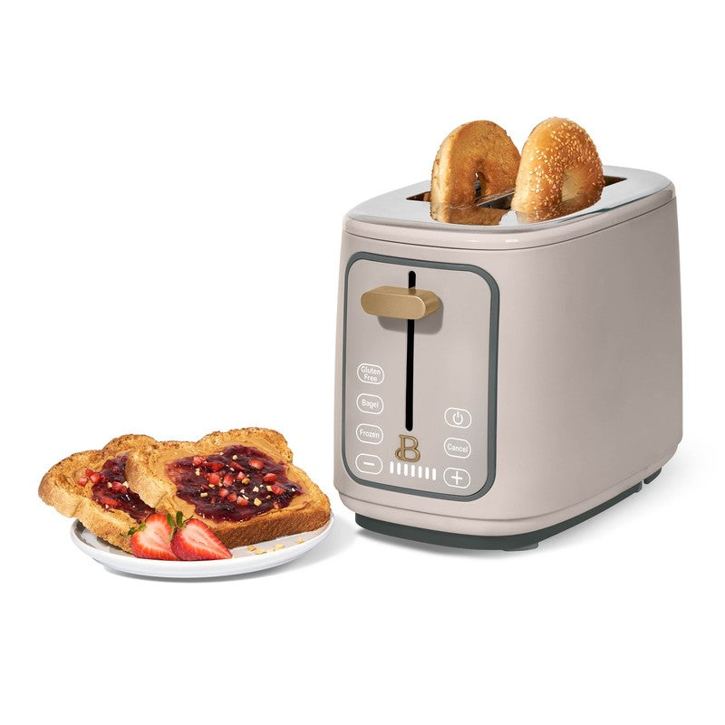 2 Slice Toaster with Touch Activated Display, Porcini Taupe by Drew Barrymore3