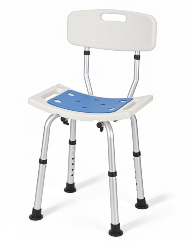 Adjustable Shower Chair with Backrest & EVA Seat for Seniors Elderly0