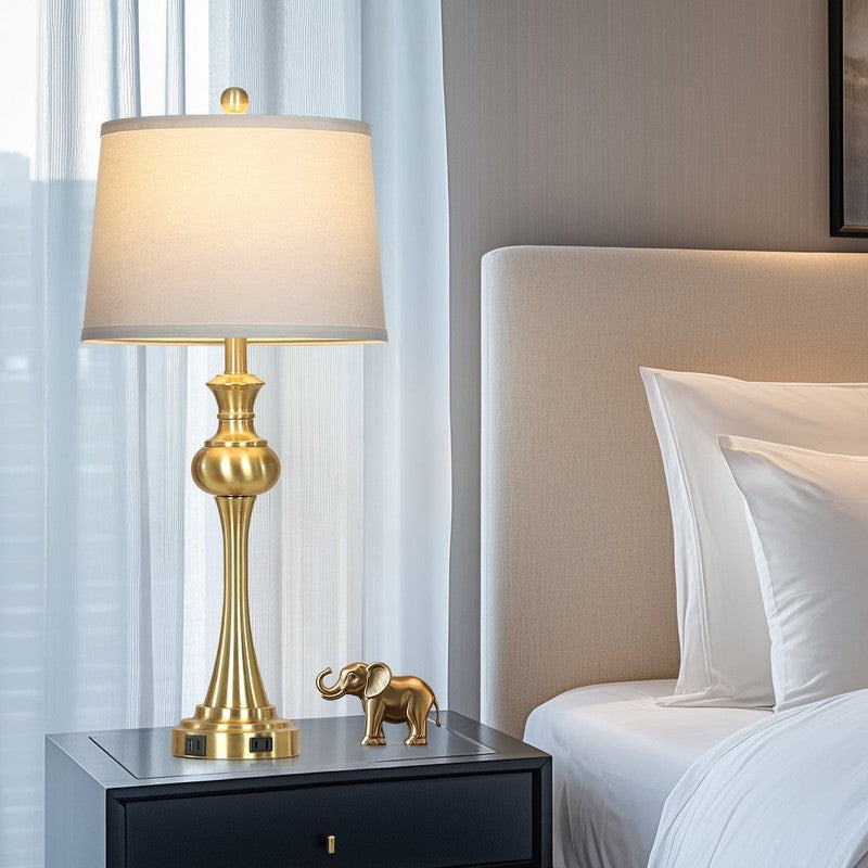 28.75" Tall Table Lamps Set of 2 for Living Room Bedroom with USB C+A Ports AC O3
