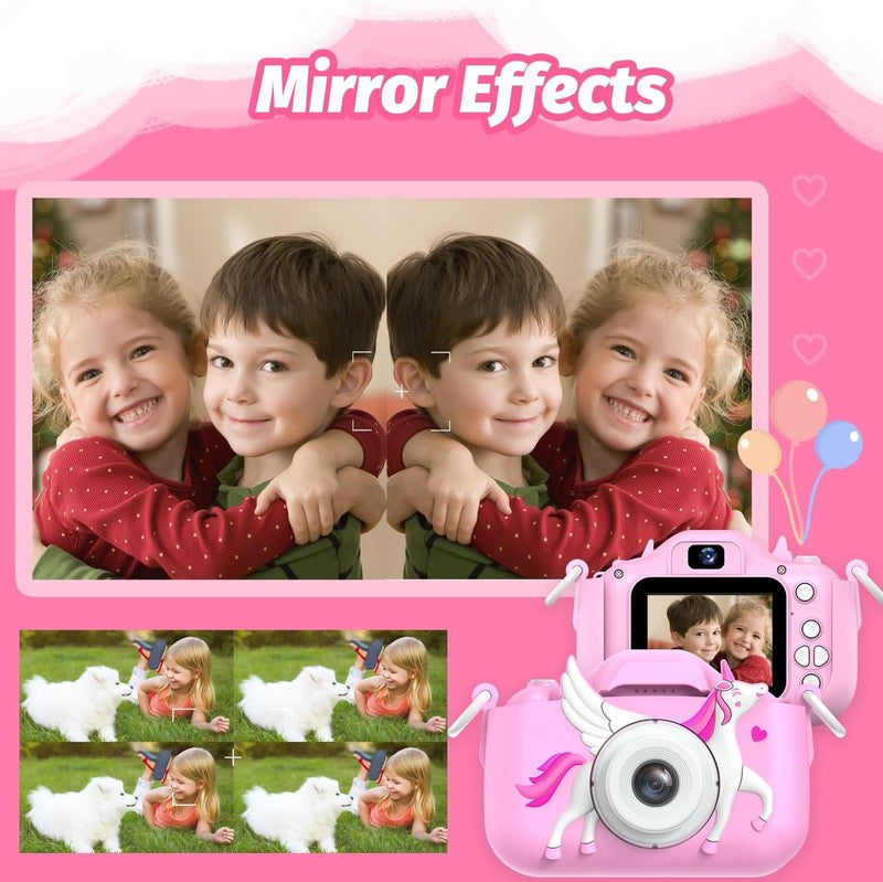 Kids Selfie Digital Camera Toy w/ Protective Cover 32GB SD Card Ages 3 96