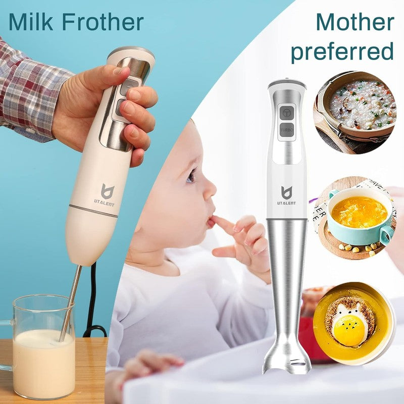Immersion Hand Blender,  5 In 1 8 Speed Immersion Blender with 500Ml Food Grinde3