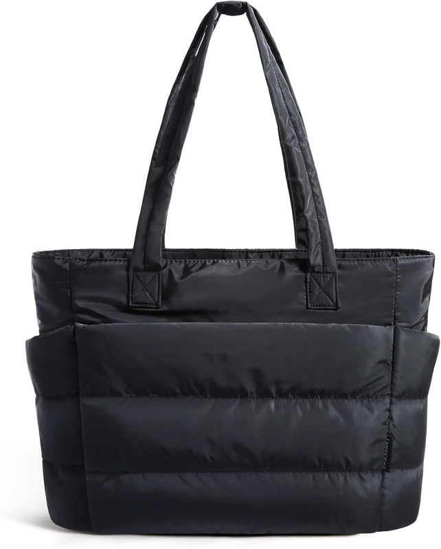 Lightweight Puffy Tote Bag for Women Shoulder Handbag w/ Compartments Travel Gym8