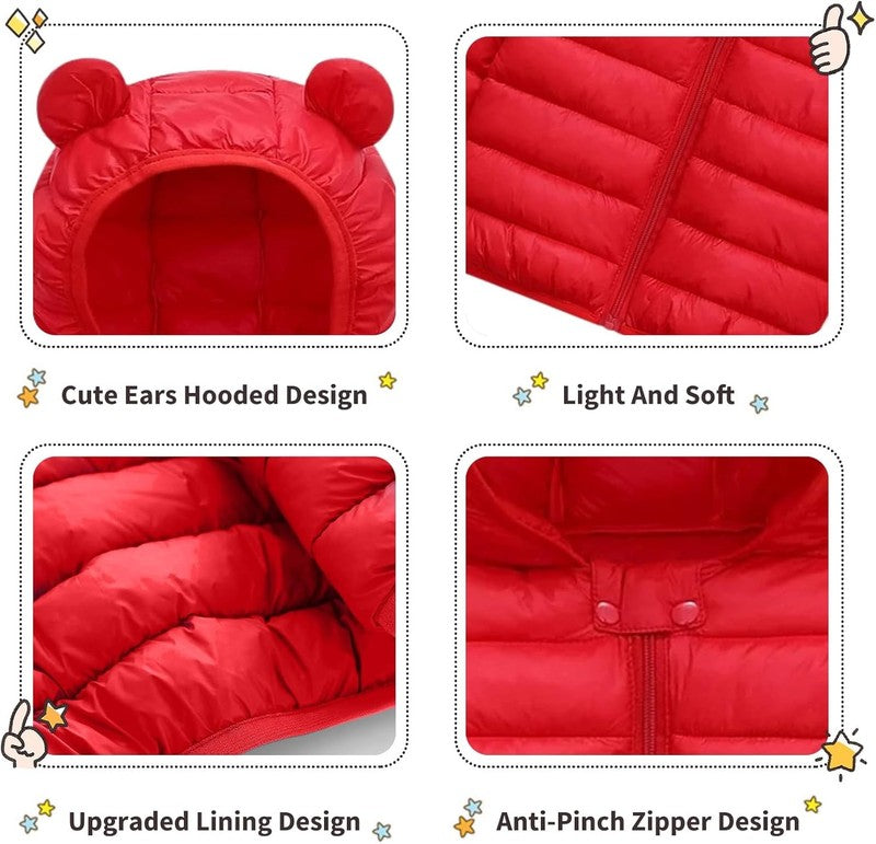 Baby Winter Coat Puffer Jacket Bear Hood 6M 3T Toddler Boys Girls Warm4