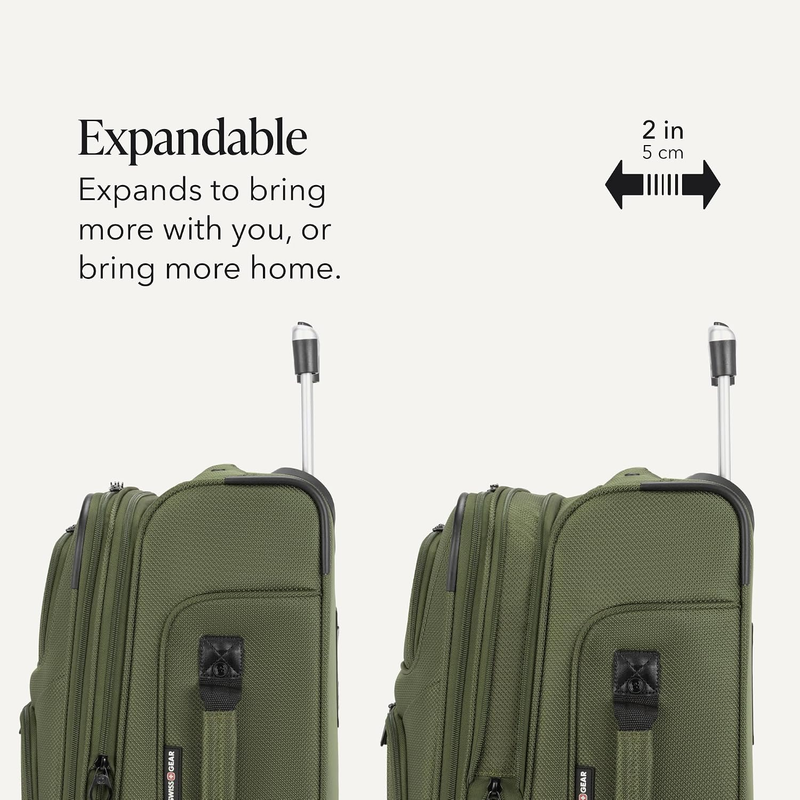 2 Piece Travel Set Carry On Spinner + 17" Laptop Backpack RFID Evergreen7