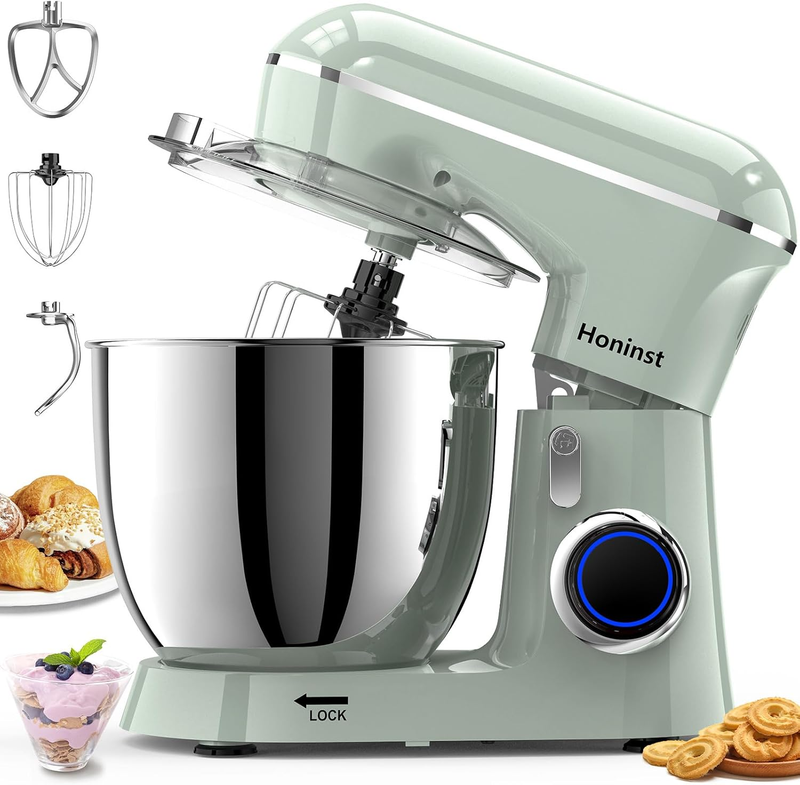 6.5QT Stand Mixer 10 Speed Tilt Head Kitchen Mixer Green Baking Tool7